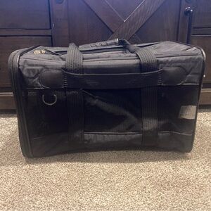 Black Sherpa Original Deluxe Airline-Approved Dog & Cat Carrier Bag SZ M EUC